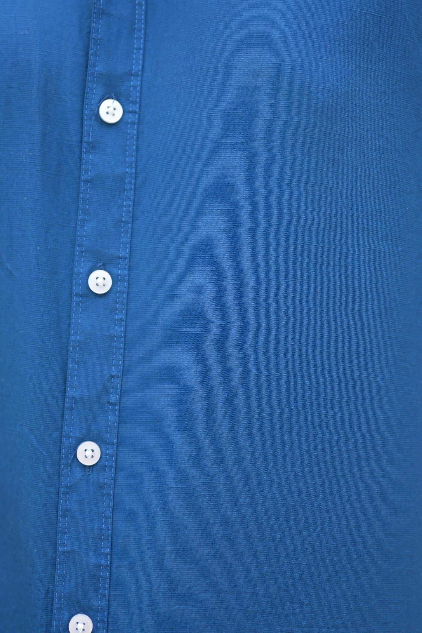 Chaudhar Slim Fit Royal Blue Linen Shirt