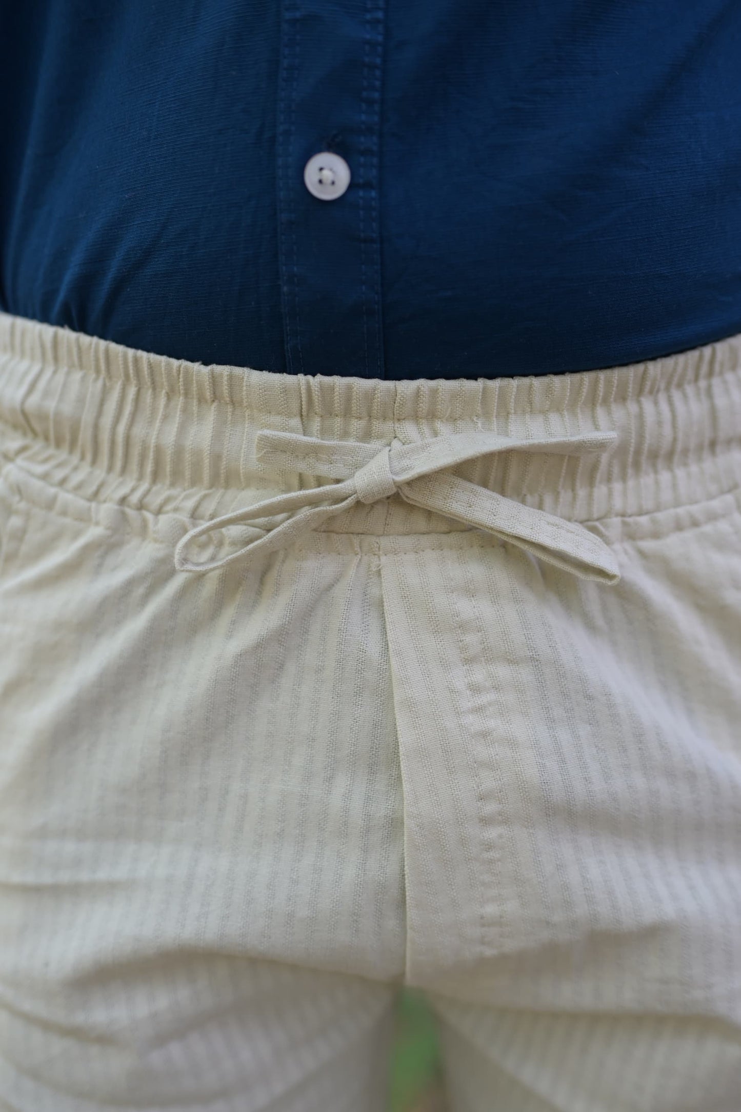 Chaudhar Linen Lining Straight Fit Beige Trouser