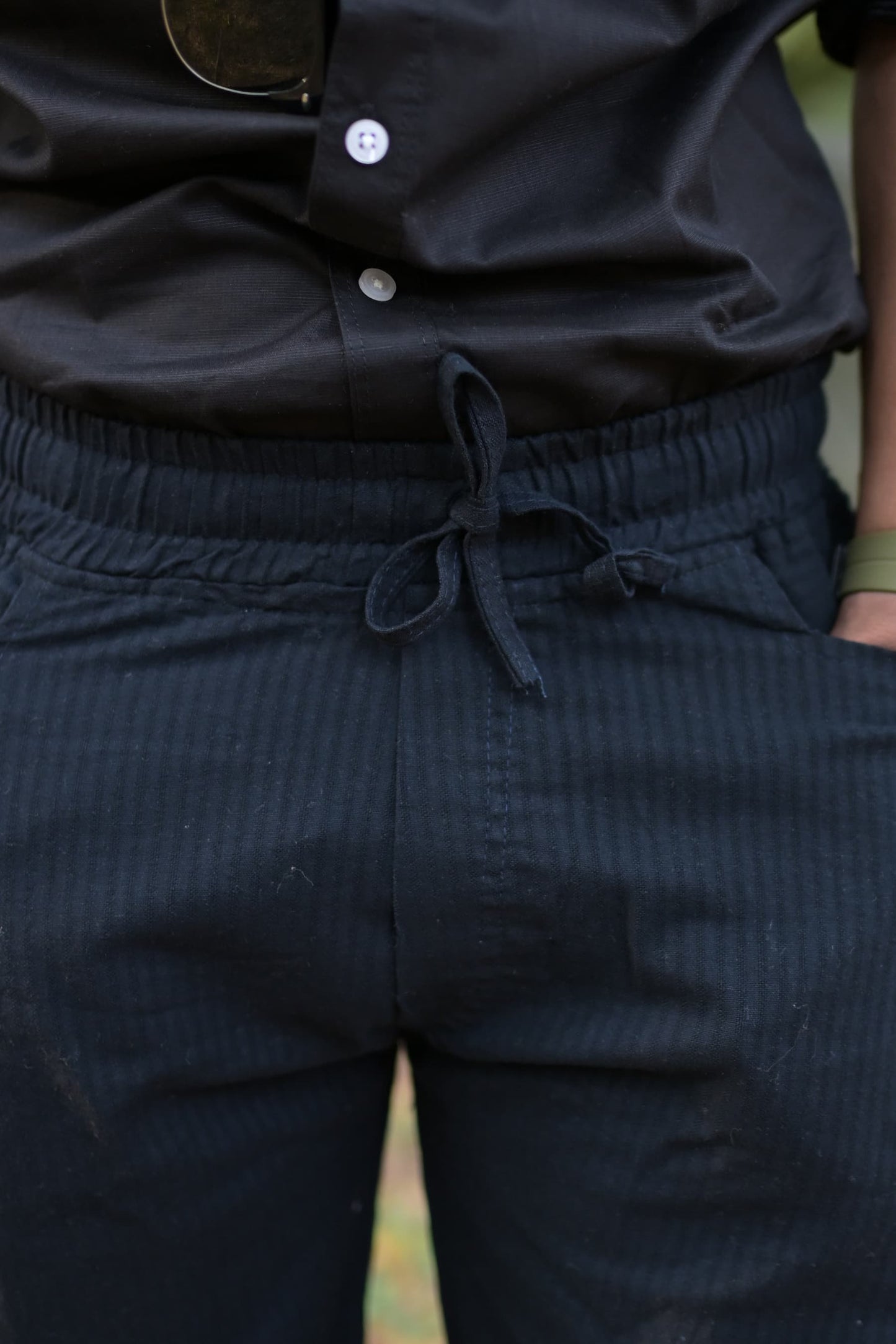 Chaudhar Linen Lining Straight Fit Dark Blue Trouser