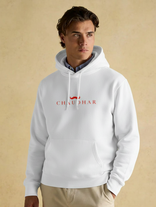 Chaudhar's White  Oversized Hoodie