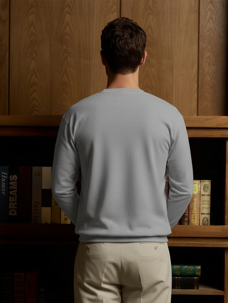 Chaudhar's Men's Grey Full Sleeve T-Shirt