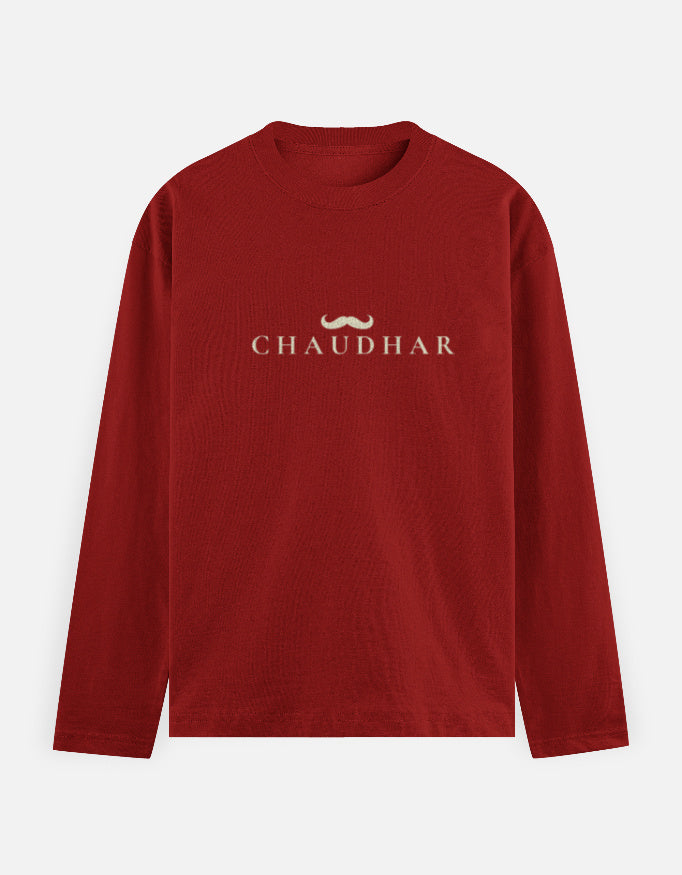 Chaudhar's Men's Red Full Sleeve T-Shirt