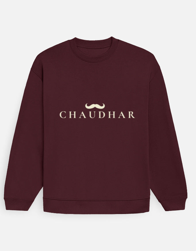 Chaudhar's Maroon  Oversized Sweatshirt