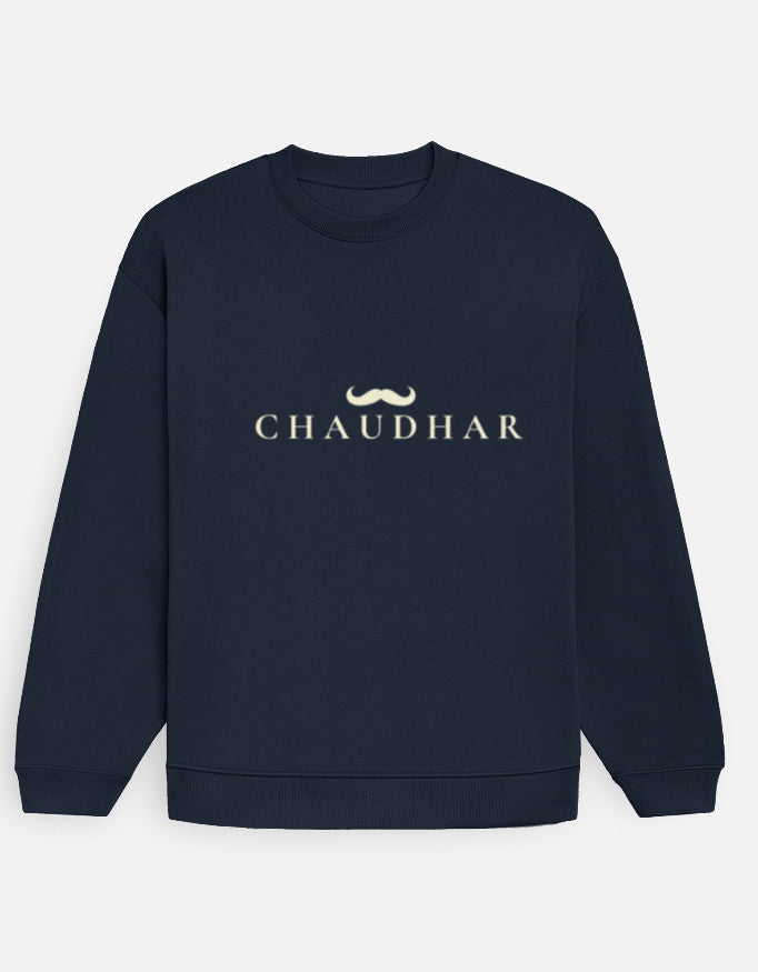 Chaudhar's Navy Blue Oversized Sweatshirt