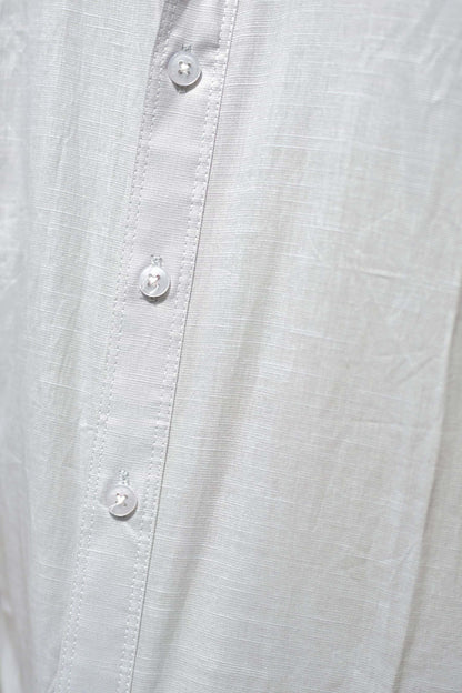 Chaudhar Slim Fit Grey Linen Shirt