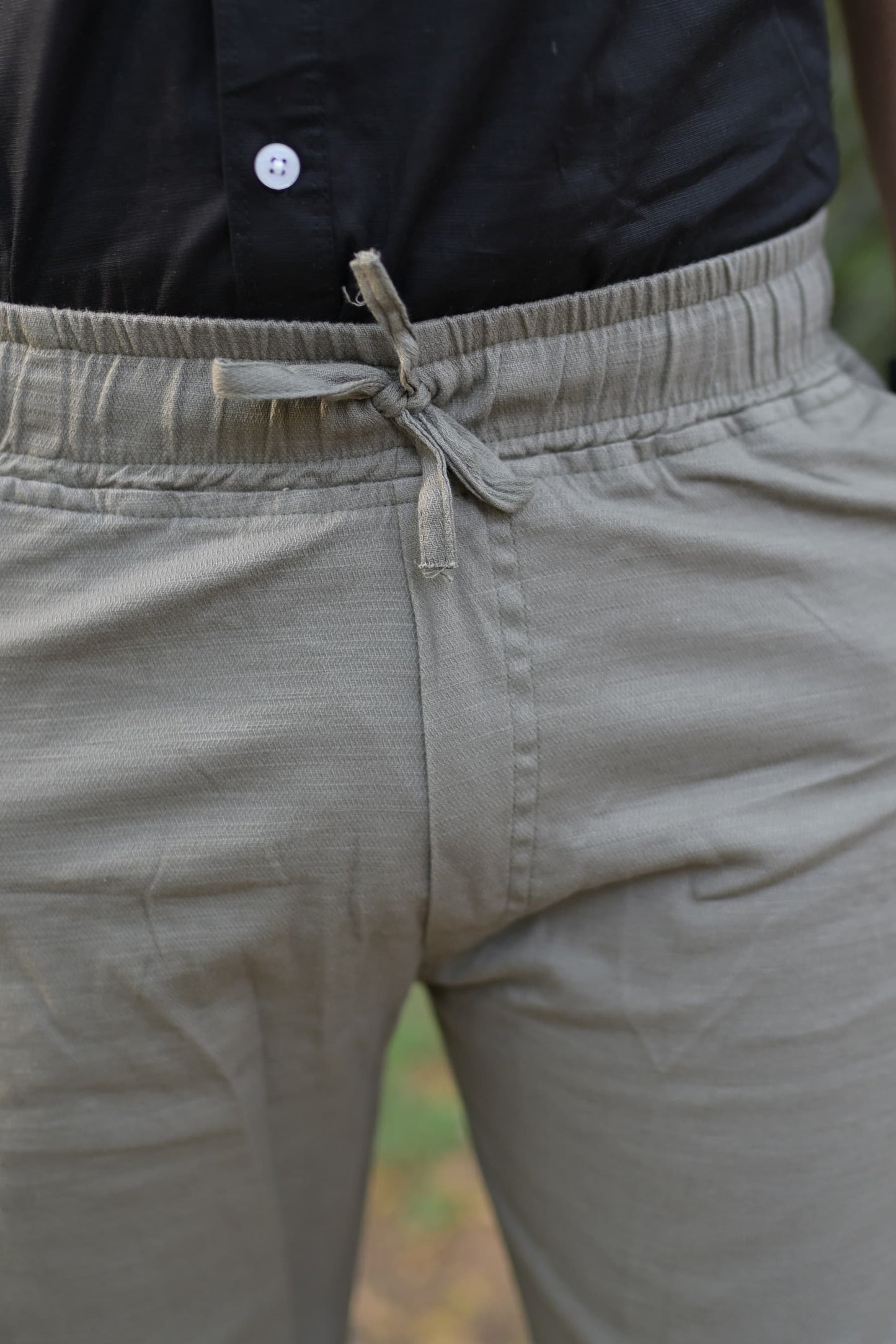 Chaudhar Linen Plain Olive Green Trouser