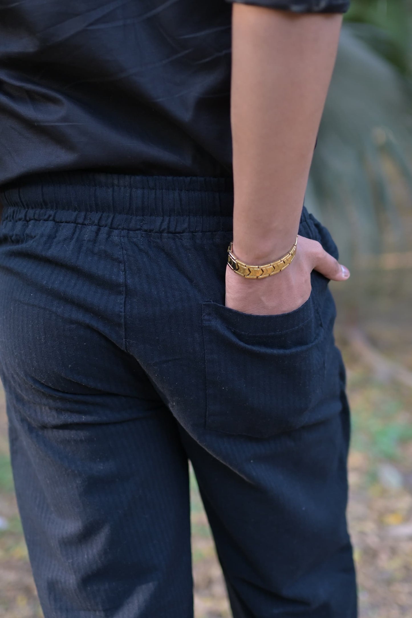 Chaudhar Linen Lining Straight Fit Dark Blue Trouser