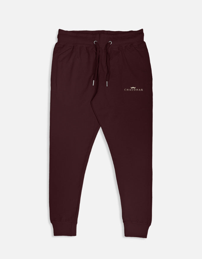 Chaudhar's Pure Cotton Maroon Joggers