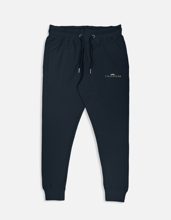Chaudhar's Pure Cotton Navy Blue Joggers
