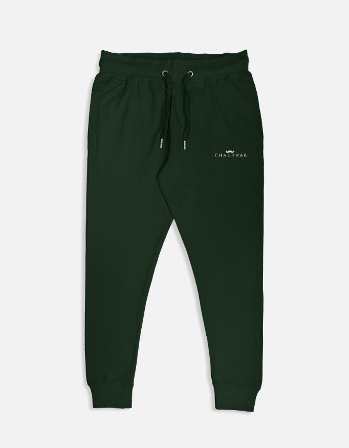 Chaudhar's Pure Cotton Dark Green Joggers