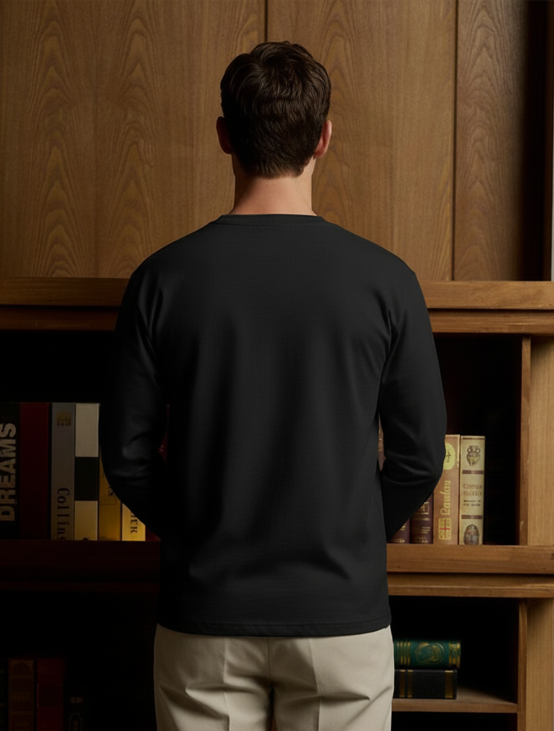 Chaudhar's Men's Black Full Sleeve T-Shirt