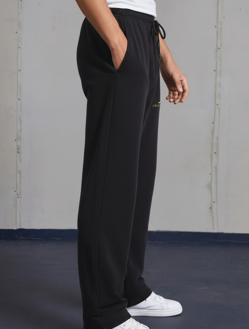 Chaudhar's Loose-Fit Black Sweatpants