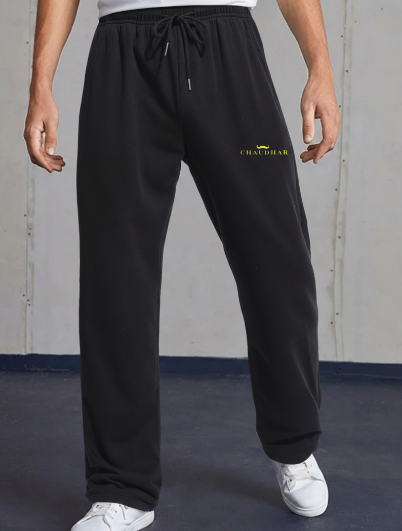 Chaudhar's Loose-Fit Black Sweatpants