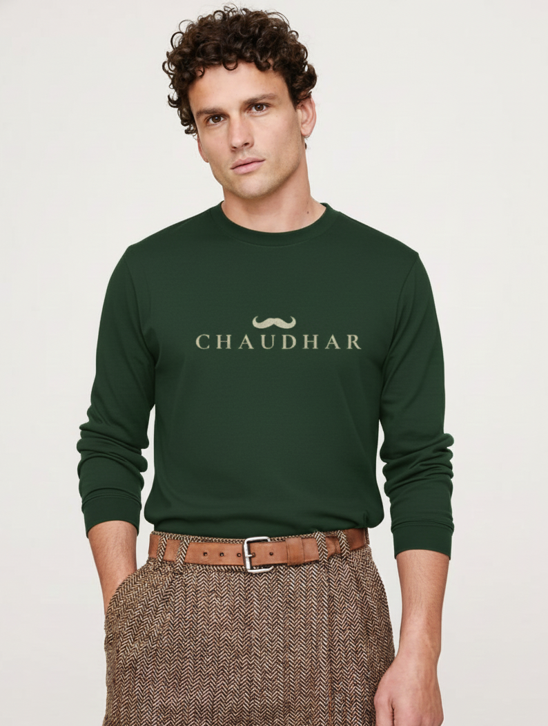 Chaudhar's Men's Dark Green Full Sleeve T-Shirt