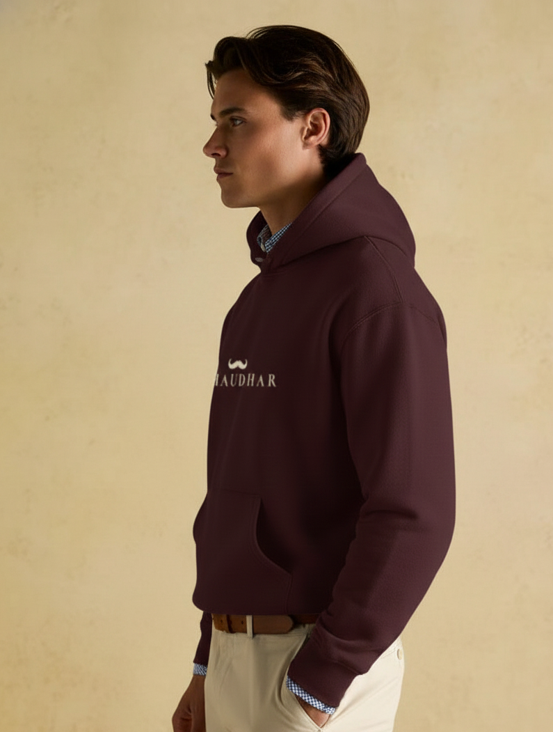 Chaudhar's Maroon Oversized Hoodie
