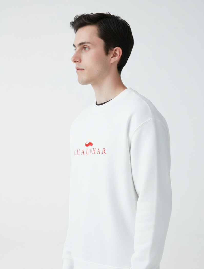 Chaudhar's White Oversized Sweatshirt