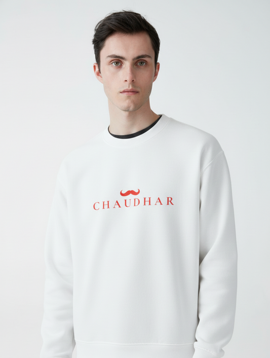 Chaudhar's White Oversized Sweatshirt